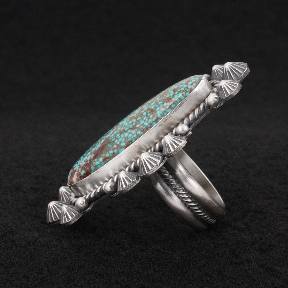 Michael Calladitto Turquoise & Sterling Silver Ring Size 7