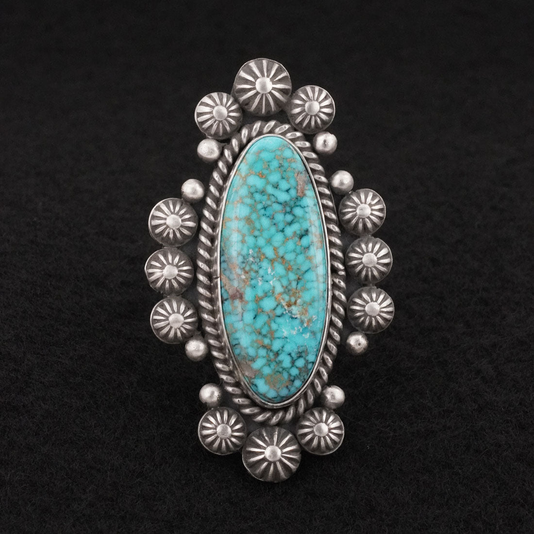 Michael Calladitto Turquoise & Sterling Silver Ring Size 9