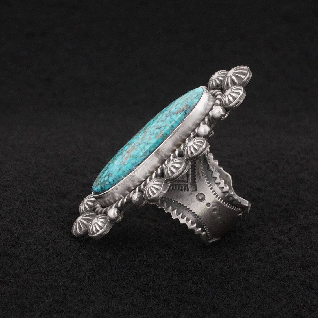 Michael Calladitto Turquoise & Sterling Silver Ring Size 9