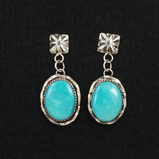 Ernest Hawthorne Turquoise & Sterling Silver Earrings