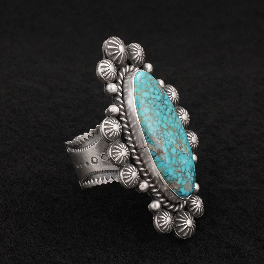 Michael Calladitto Turquoise & Sterling Silver Ring Size 9