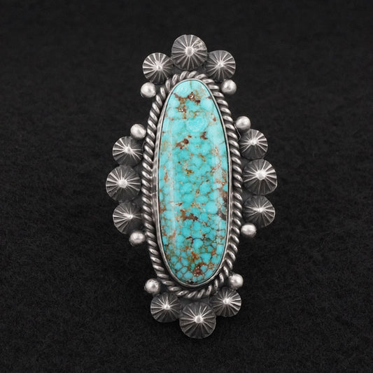 Michael Calladitto Turquoise & Sterling Silver Ring Size 8