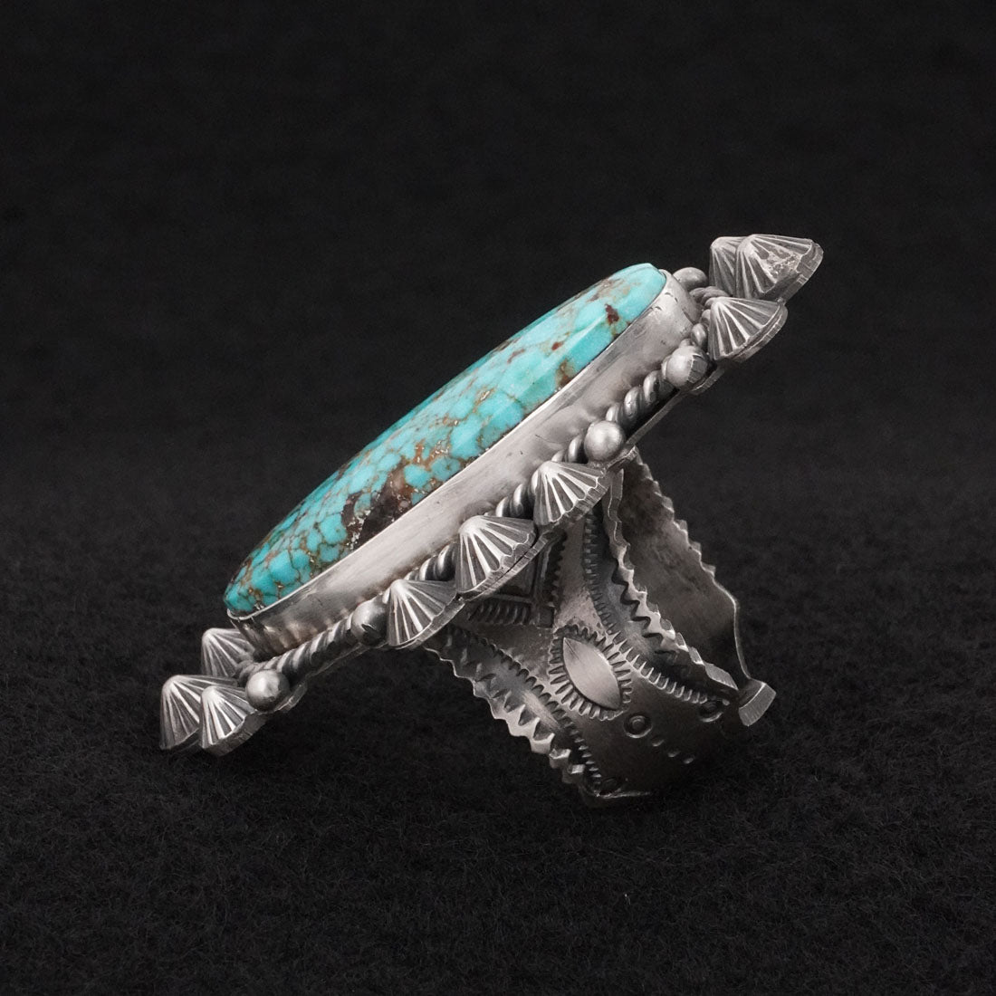 Michael Calladitto Turquoise & Sterling Silver Ring Size 8