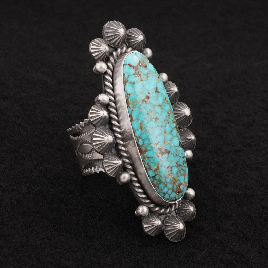 Michael Calladitto Turquoise & Sterling Silver Ring Size 8