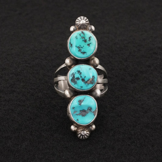 Kathleen Livingston Turquoise & Sterling Silver Ring Sz. 7.5