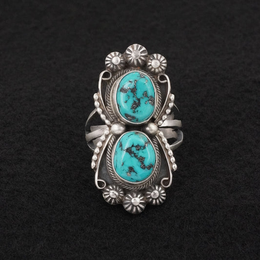 Kathleen Livingston Turquoise & Sterling Silver Ring Sz. 10.5