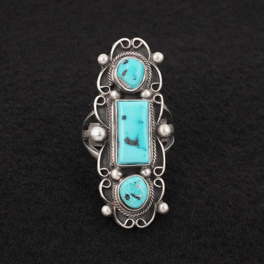 Kathleen Livingston Turquoise & Sterling Silver Ring Sz. 9