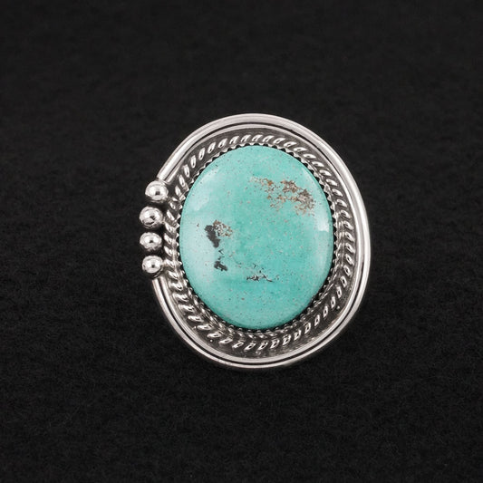 Leslie Nez Turquoise & Sterling Silver Ring Adjustable