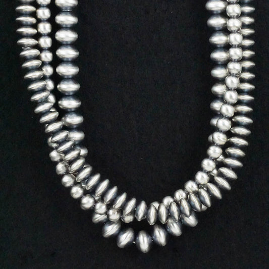 Dorinda Mariano Sterling Silver Navajo Pearl Necklace 24"