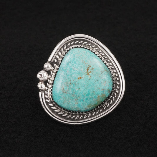 Leslie Nez Turquoise & Sterling Silver Ring Adjustable