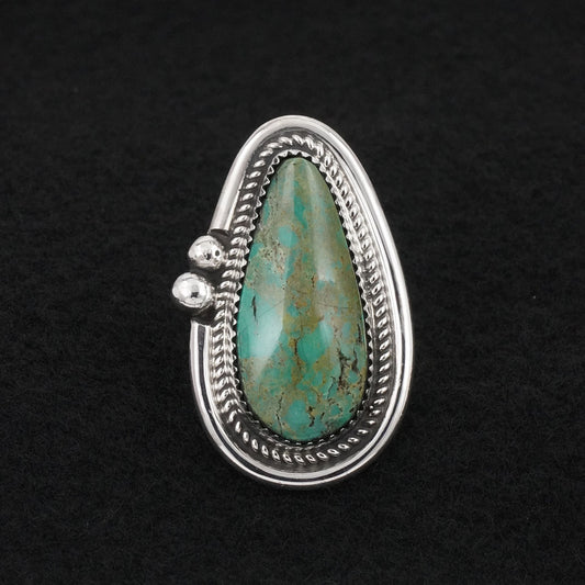 Leslie Nez Turquoise & Sterling Silver Ring Adjustable