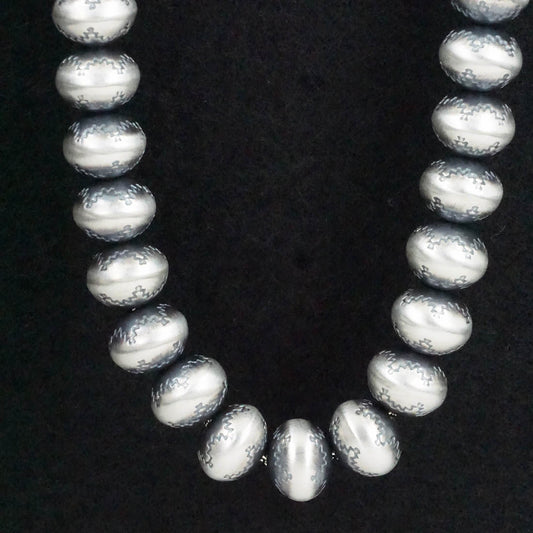 Bryannen Halwood Sterling Silver Navajo Pearl Necklace 24"