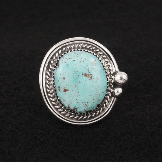 Leslie Nez Turquoise & Sterling Silver Ring Adjustable
