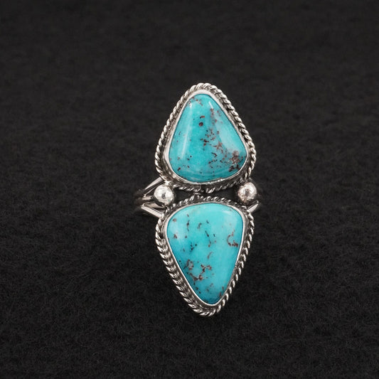 Eugene Gruber Turquoise & Sterling Silver Ring Size 9