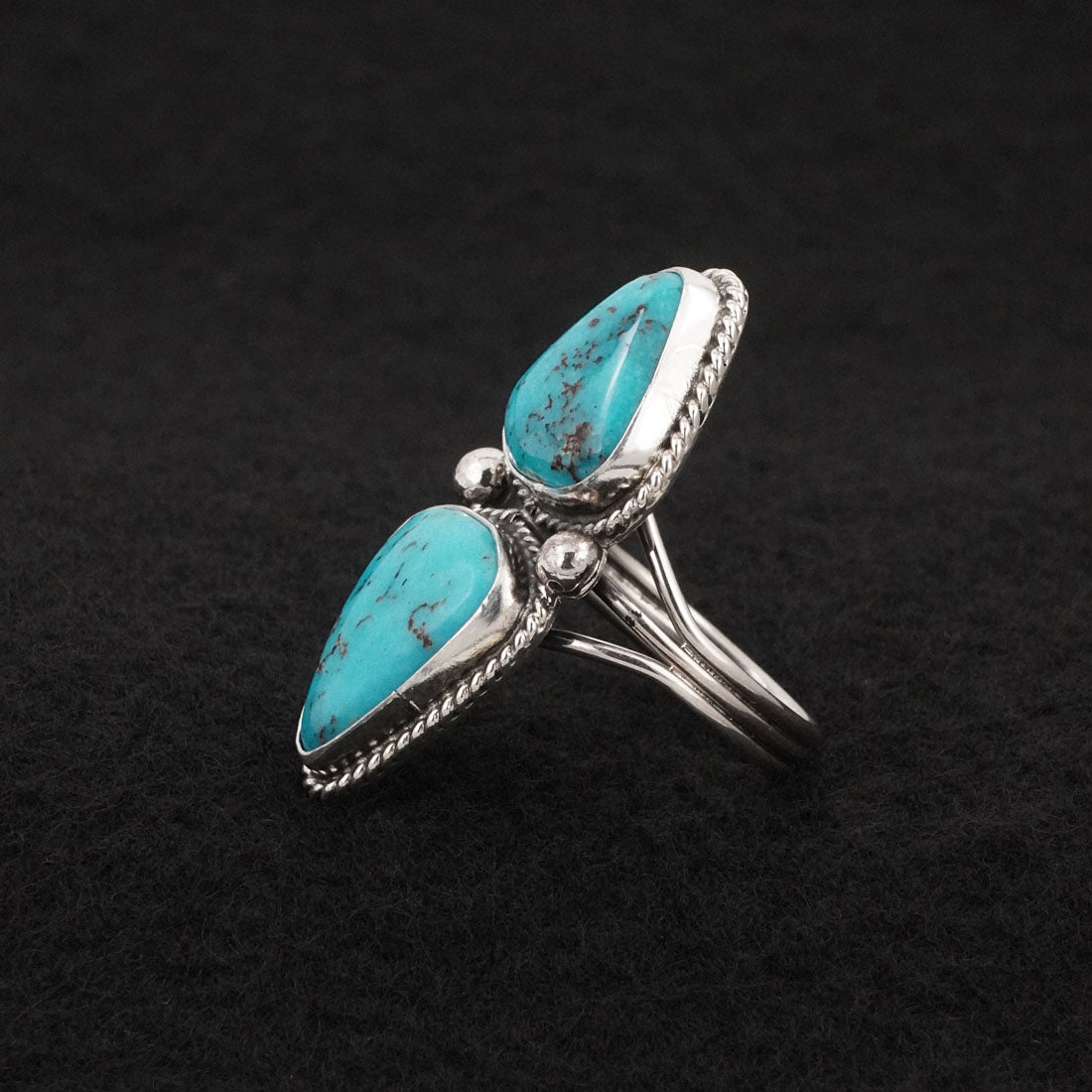 Eugene Gruber Turquoise & Sterling Silver Ring Size 9