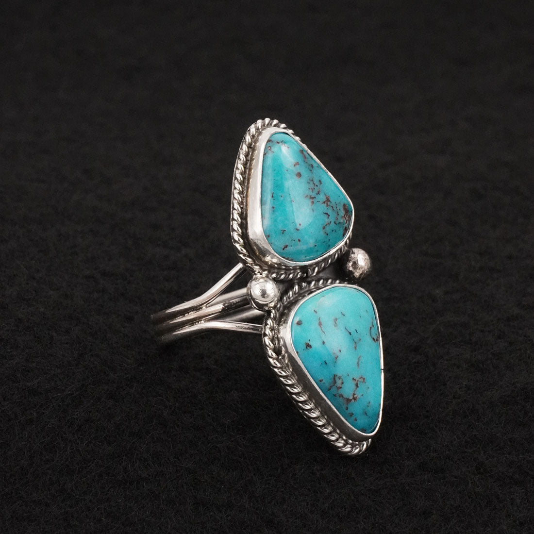 Eugene Gruber Turquoise & Sterling Silver Ring Size 9
