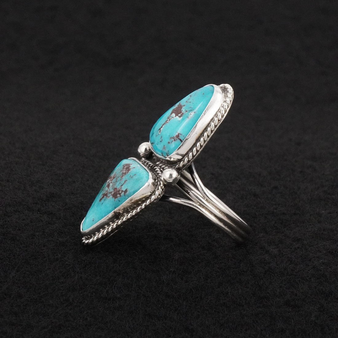 Eugene Gruber Turquoise & Sterling Silver Ring Size 9