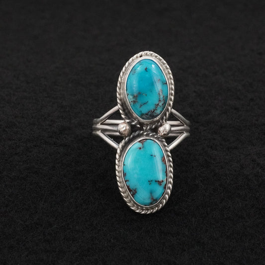 Eugene Gruber Turquoise & Sterling Silver Ring Size 8