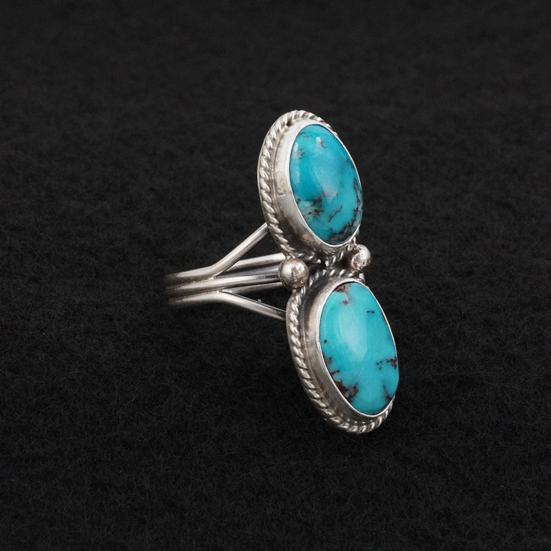 Eugene Gruber Turquoise & Sterling Silver Ring Size 8