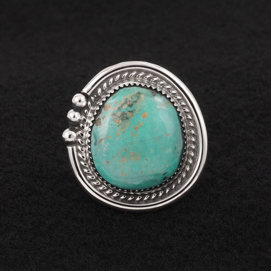 Leslie Nez Turquoise & Sterling Silver Ring Adjustable
