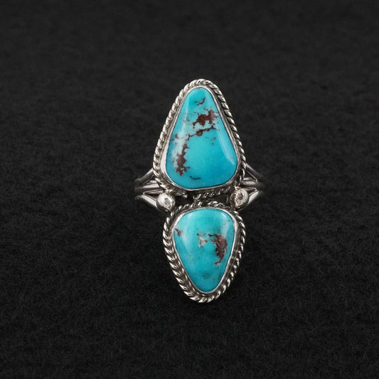 Eugene Gruber Turquoise & Sterling Silver Ring Size 7