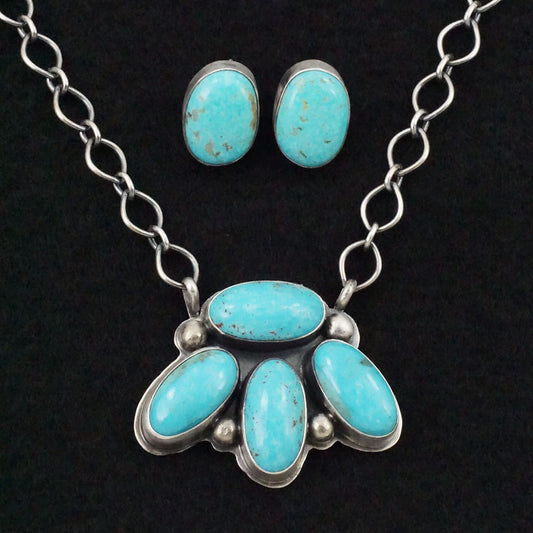 Kathleen Livingston Turquoise & Sterling Silver Necklace Set