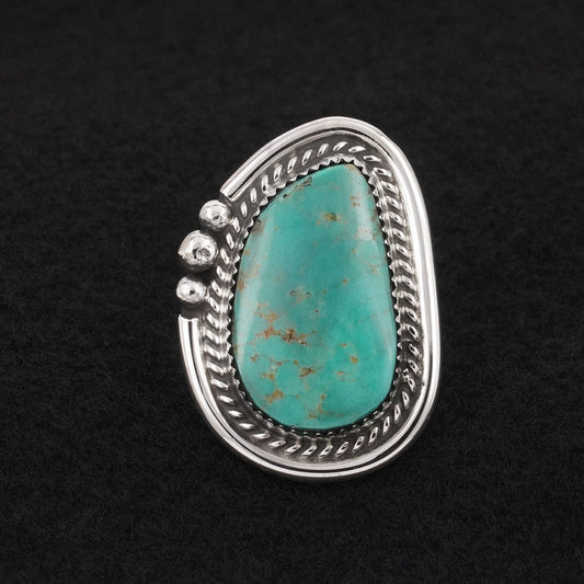 Leslie Nez Turquoise & Sterling Silver Ring Adjustable