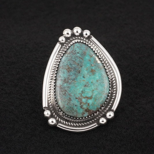 Leslie Nez Turquoise & Sterling Silver Ring Adjustable