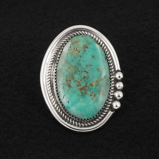 Leslie Nez Turquoise & Sterling Silver Ring Adjustable