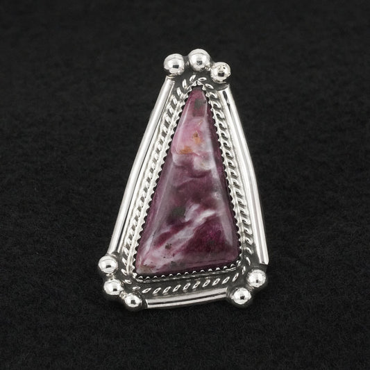 Leslie Nez Spiny Oyster & Sterling Silver Ring Adjustable