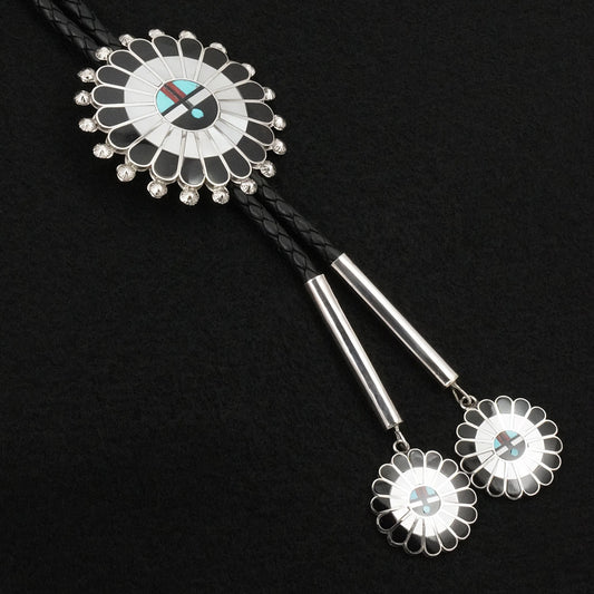 April Unkestine Multi-Stone & Sterling Silver Bolo Tie