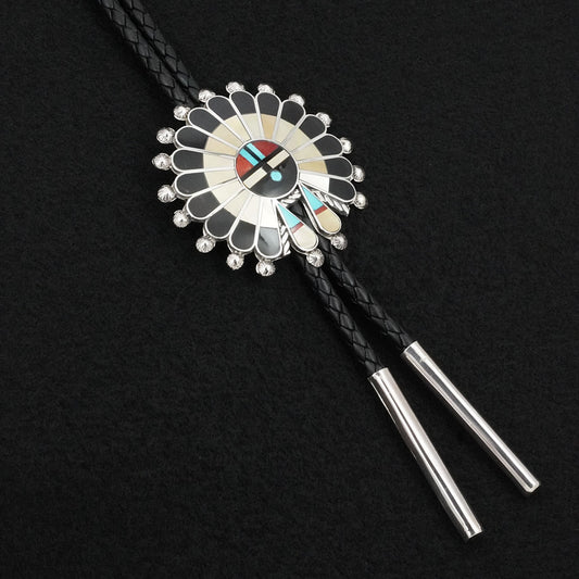 April Unkestine Multi-Stone & Sterling Silver Bolo Tie