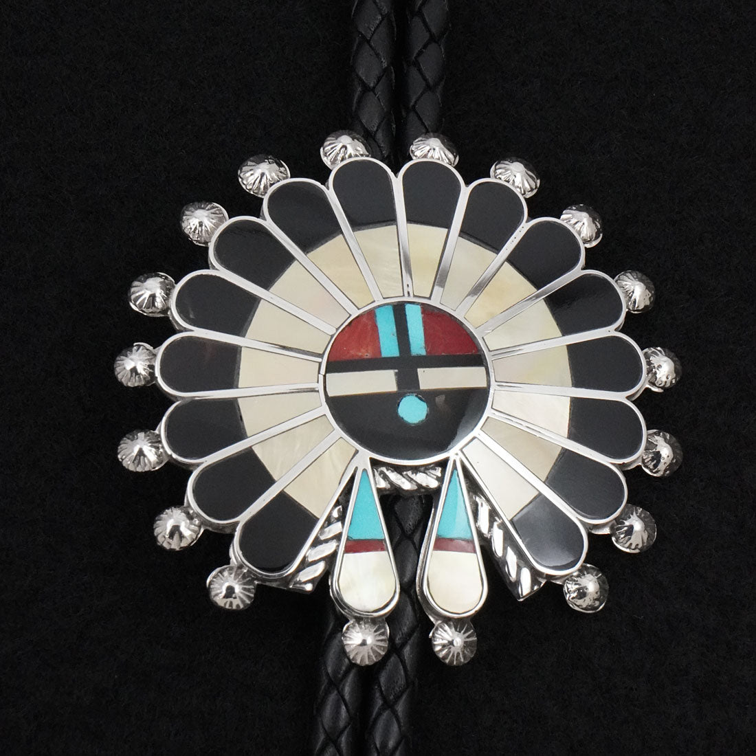 April Unkestine Multi-Stone & Sterling Silver Bolo Tie