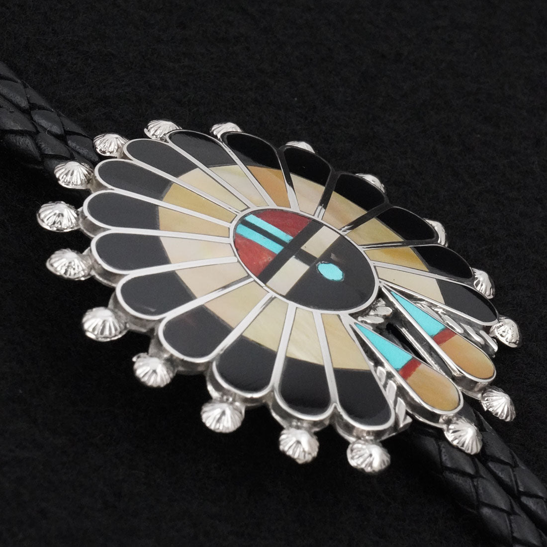 April Unkestine Multi-Stone & Sterling Silver Bolo Tie