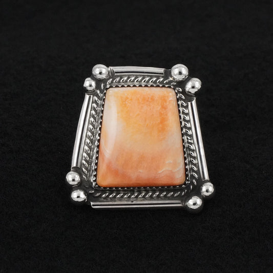 Leslie Nez Spiny Oyster & Sterling Silver Ring Adjustable
