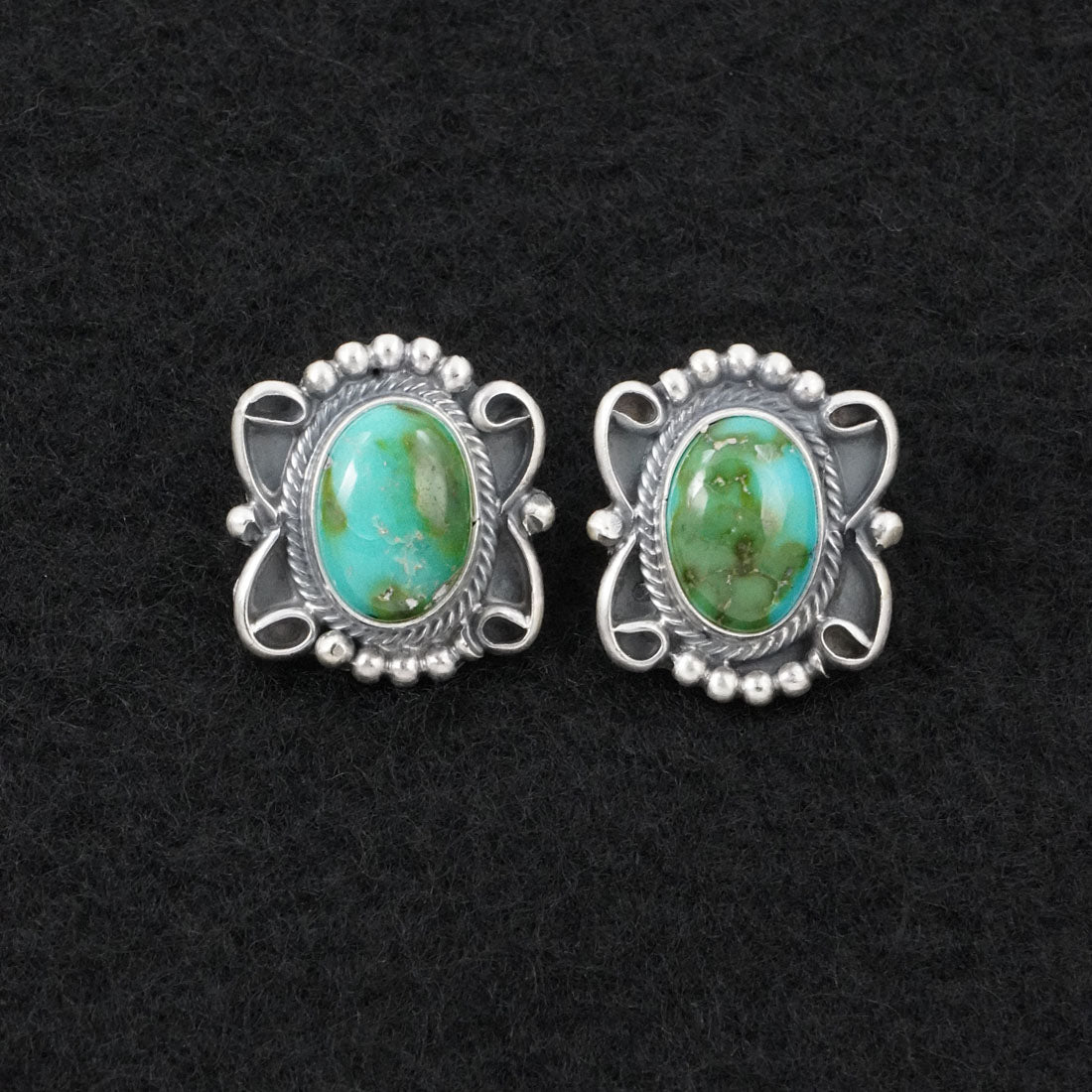 Darrin Livingston Turquoise & Sterling Silver Squash Blossom Set