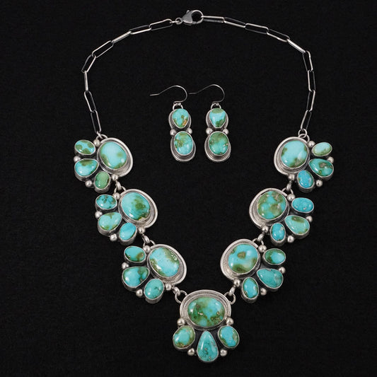 Kathleen Livingston Turquoise & Sterling Silver Necklace Set