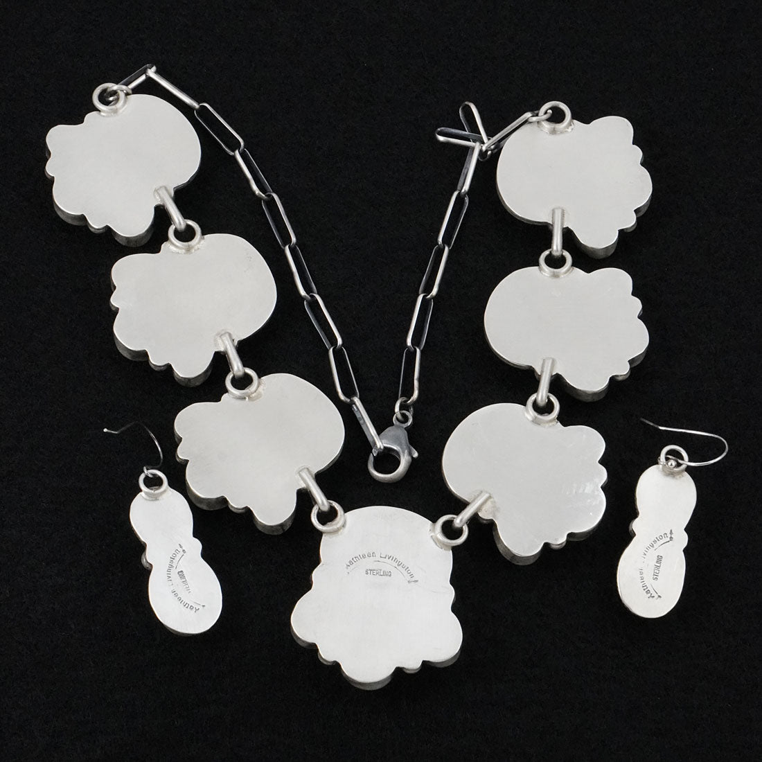 Kathleen Livingston Turquoise & Sterling Silver Necklace Set
