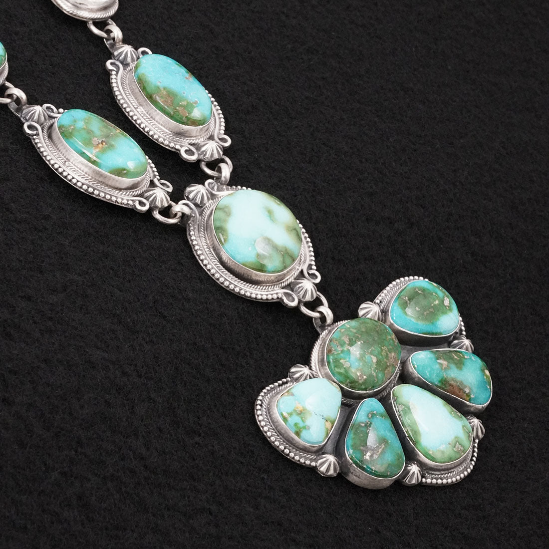 Bobby Johnson Turquoise & Sterling Silver Necklace Set