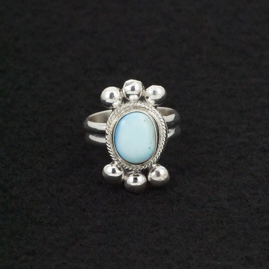 Joelias Draper Turquoise & Sterling Silver Ring Size Adj.