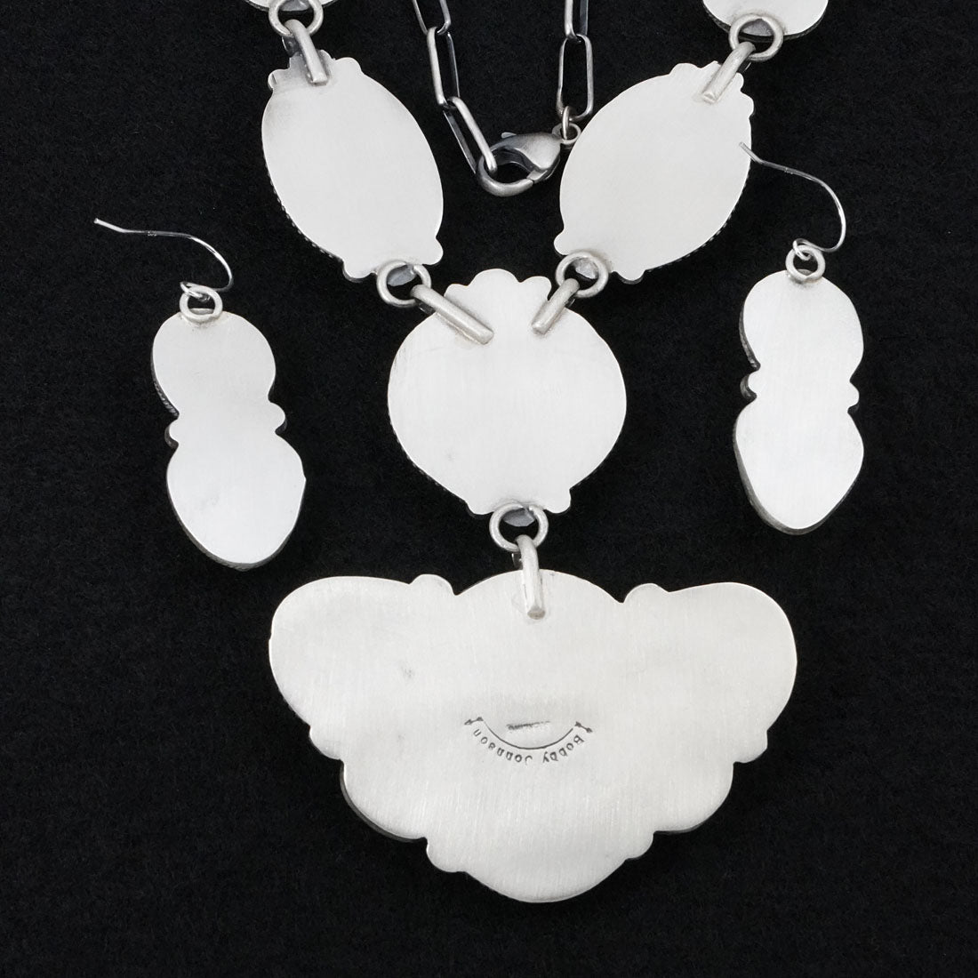 Bobby Johnson Turquoise & Sterling Silver Necklace Set