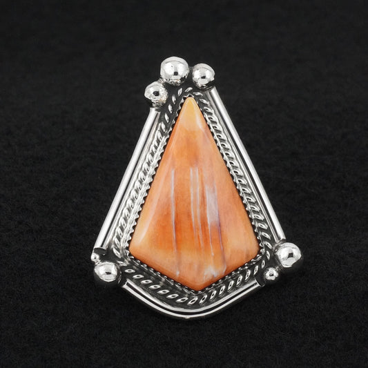 Leslie Nez Spiny Oyster & Sterling Silver Ring Adjustable