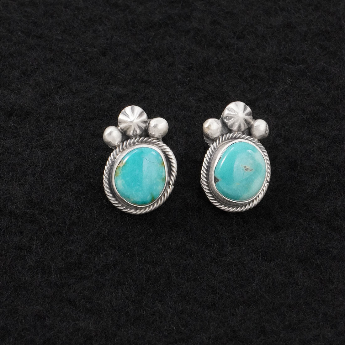 Darrin Livingston Turquoise & Sterling Silver Squash Blossom Set