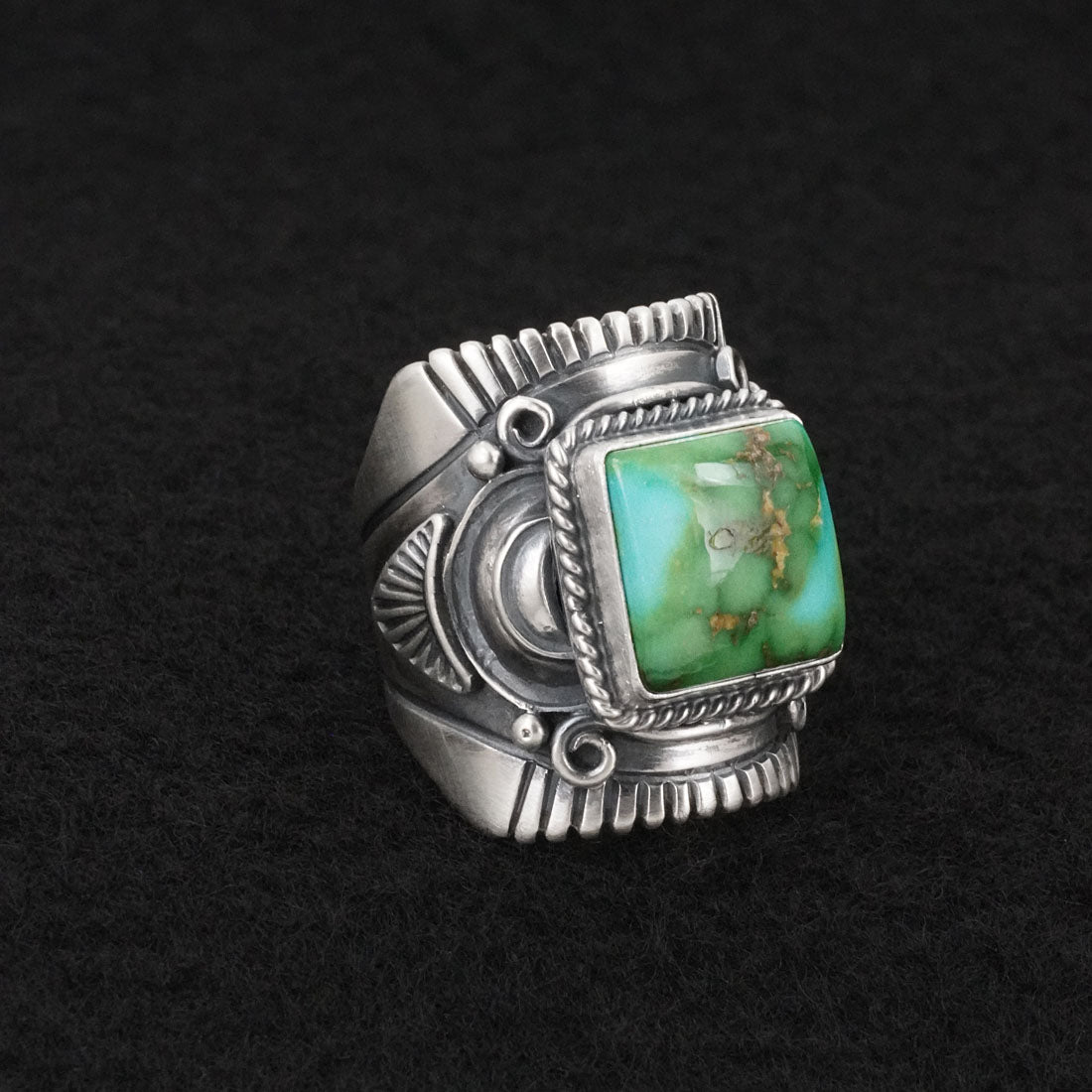 Derrick Gordon Turquoise & Sterling Silver Ring Sz. 8