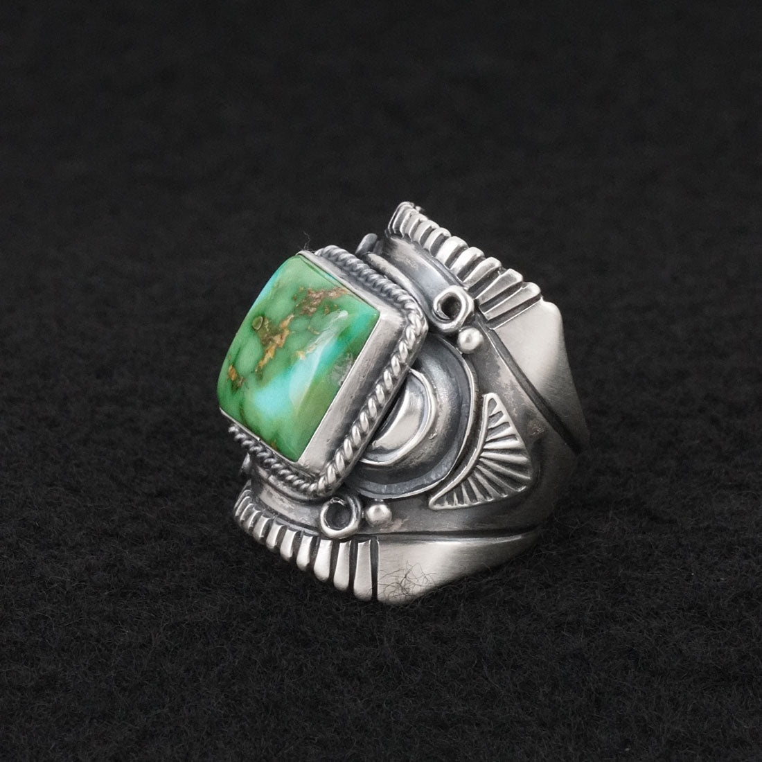 Derrick Gordon Turquoise & Sterling Silver Ring Sz. 8