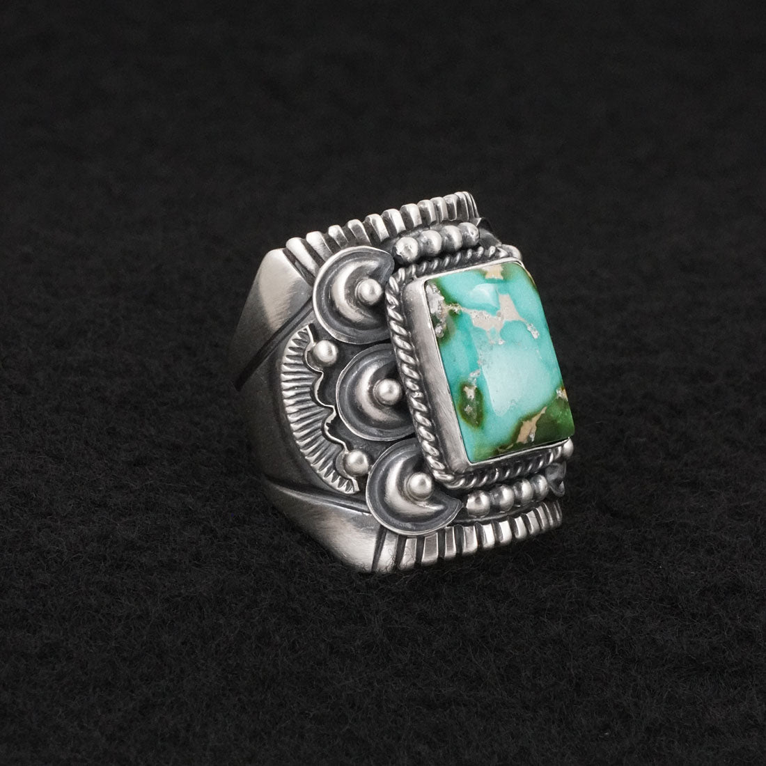 Derrick Gordon Turquoise & Sterling Silver Ring Sz. 9