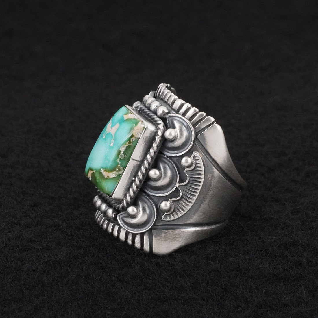 Derrick Gordon Turquoise & Sterling Silver Ring Sz. 9