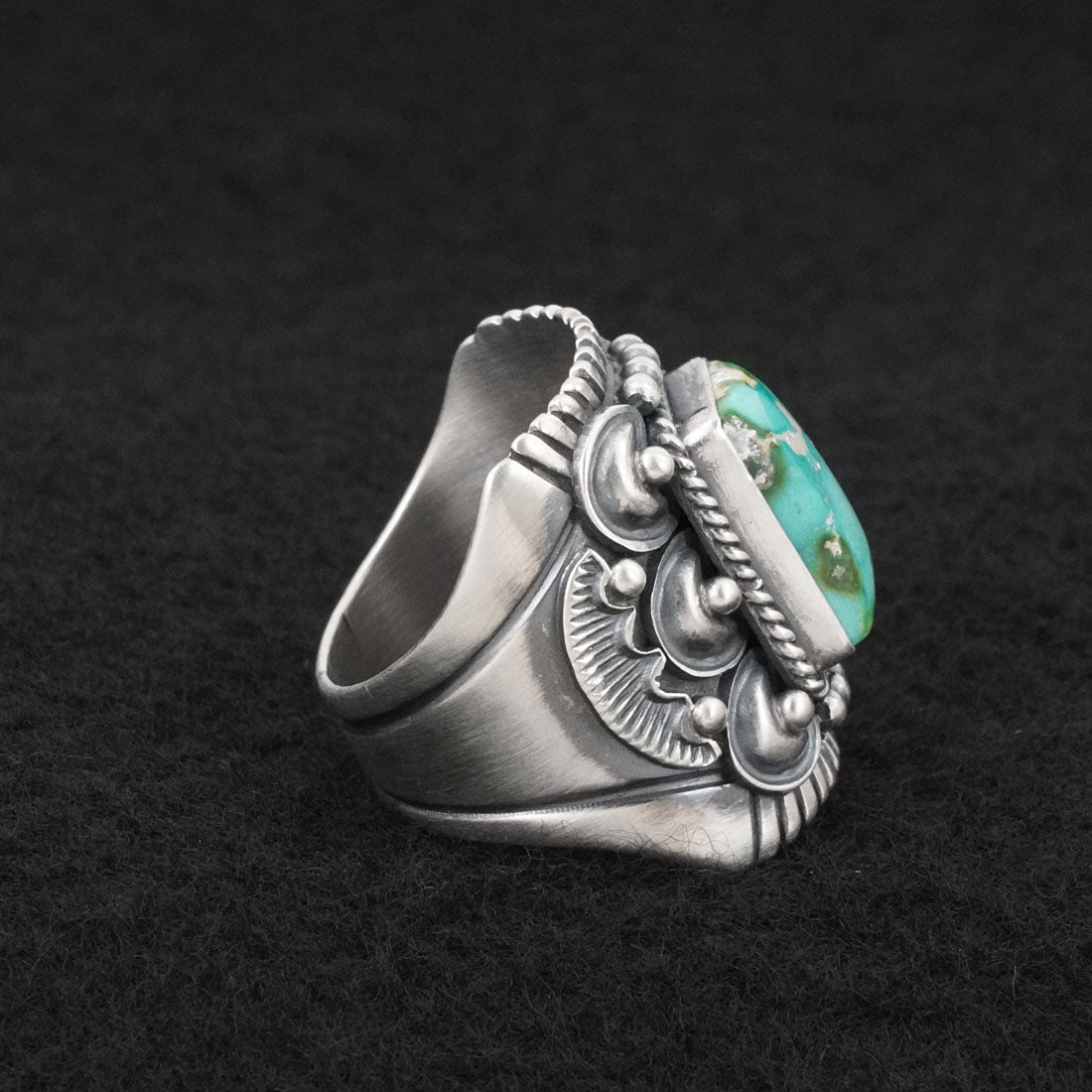 Derrick Gordon Turquoise & Sterling Silver Ring Sz. 9