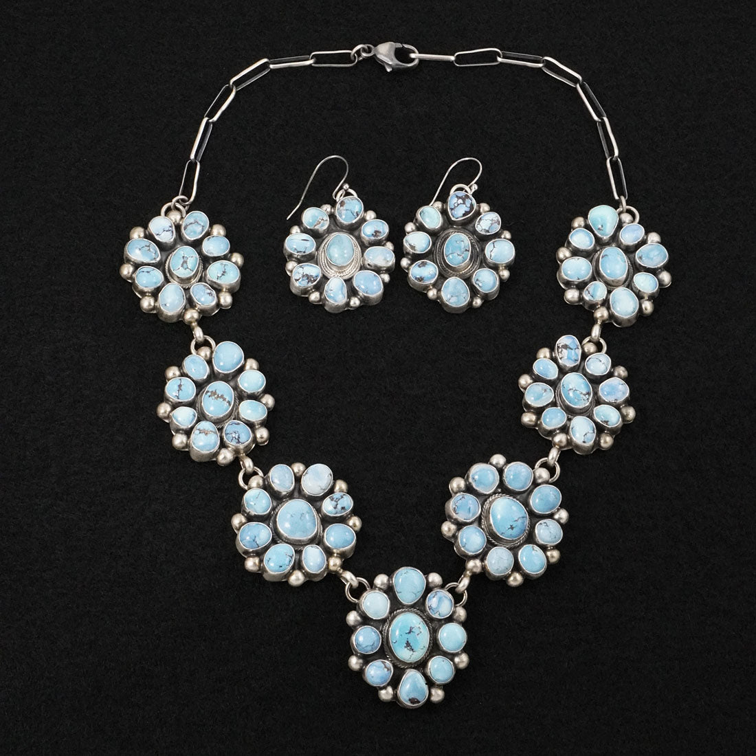 Kathleen Livingston Turquoise & Sterling Silver Necklace Set