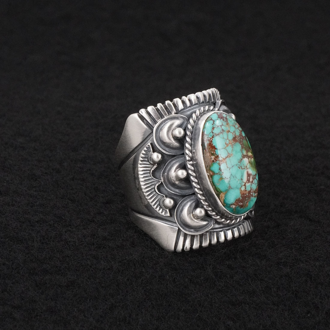 Derrick Gordon Turquoise & Sterling Silver Ring Sz. 8